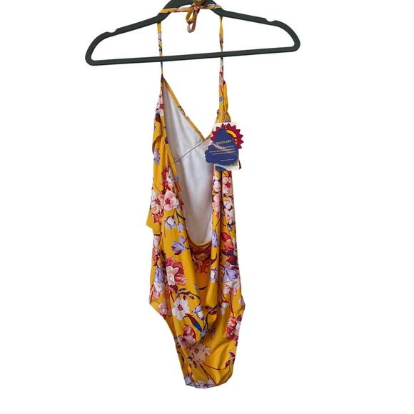 As Rose Rich Girls Yellow Floral One-Piece Swimsuit - Size 16 NEW - Picture 2 of 6
